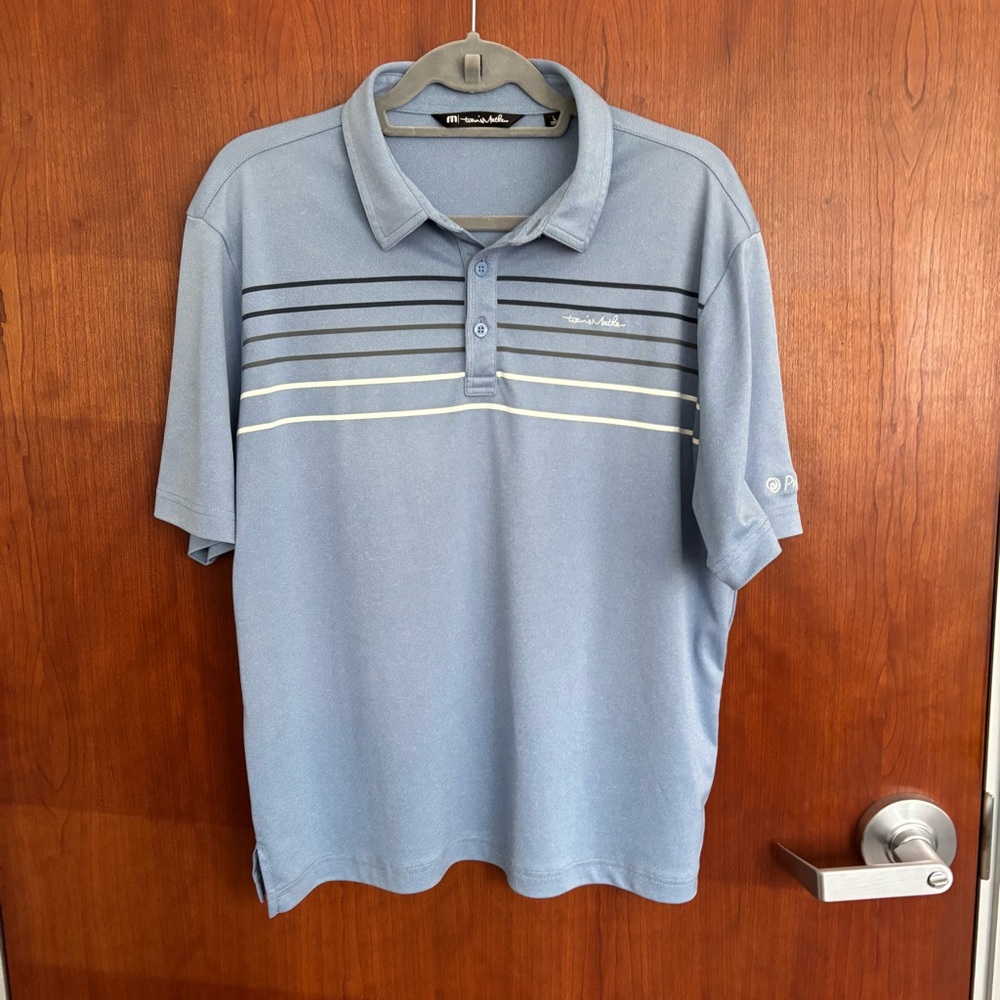 Travis Mathew Punta Mita Blue Golf Shirt Polo Blue size L